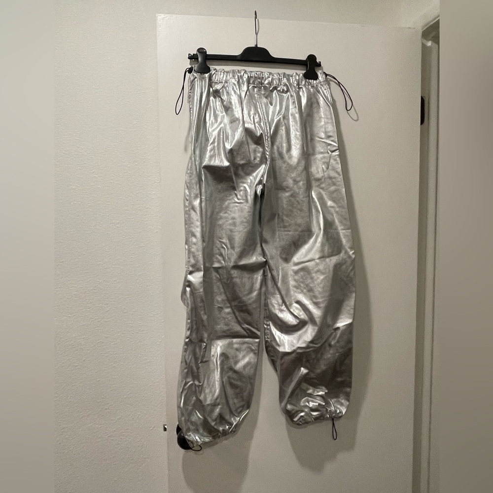 Silver Metallic Bershka denim Pants